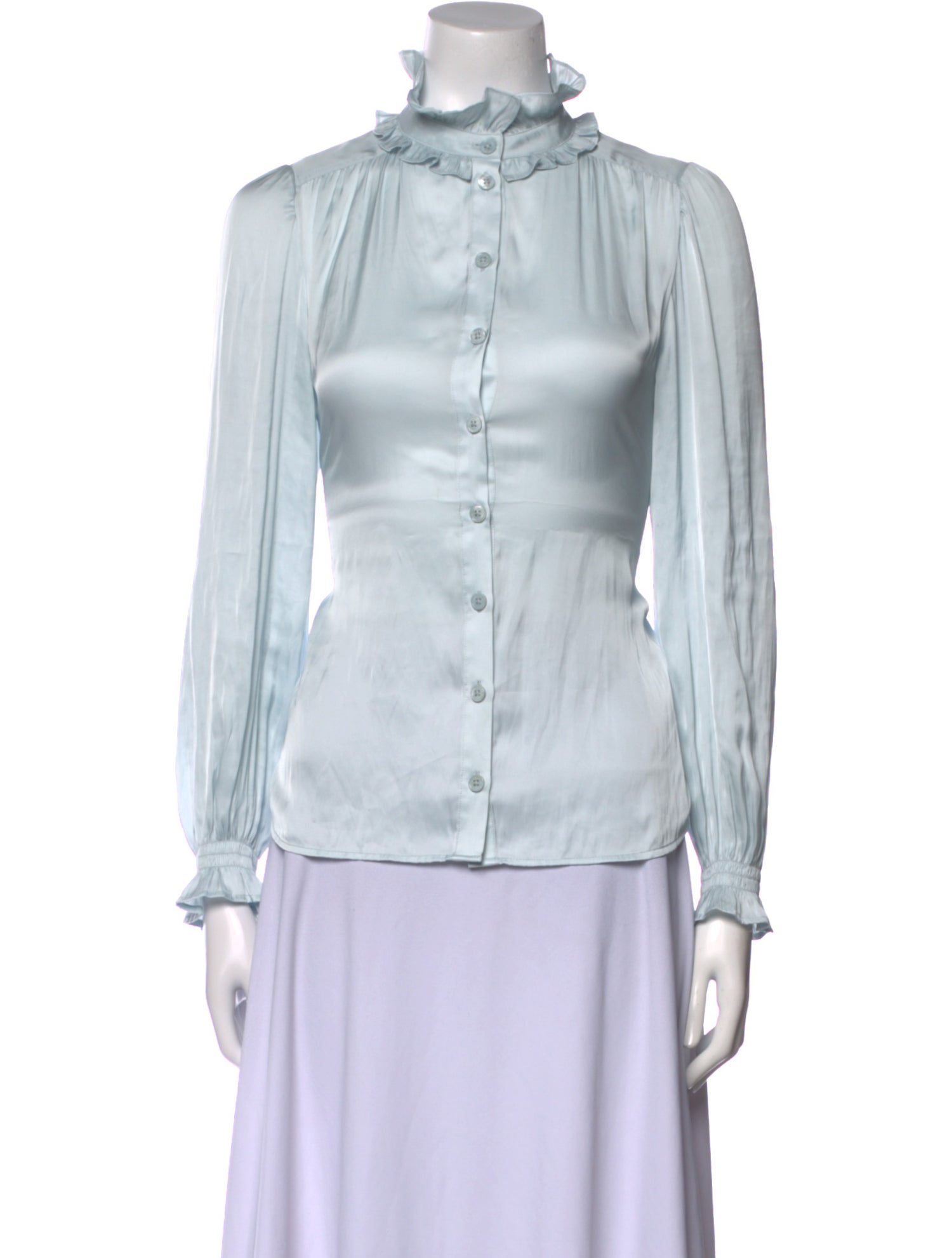 Zadig & Voltaire Mock Neck Long Sleeve Blouse