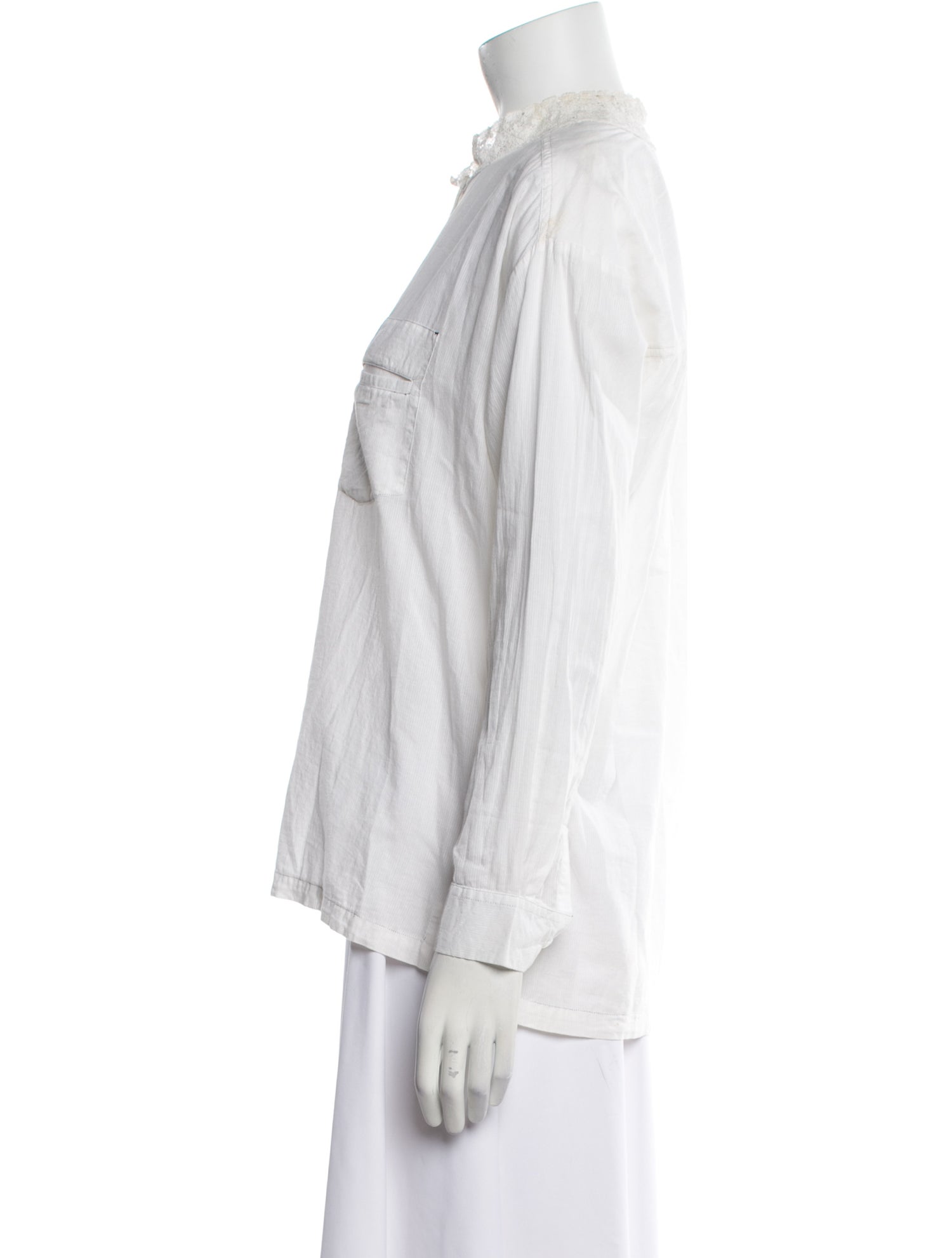 Zadig & Voltaire Vintage Mock Neck Button-Up Top