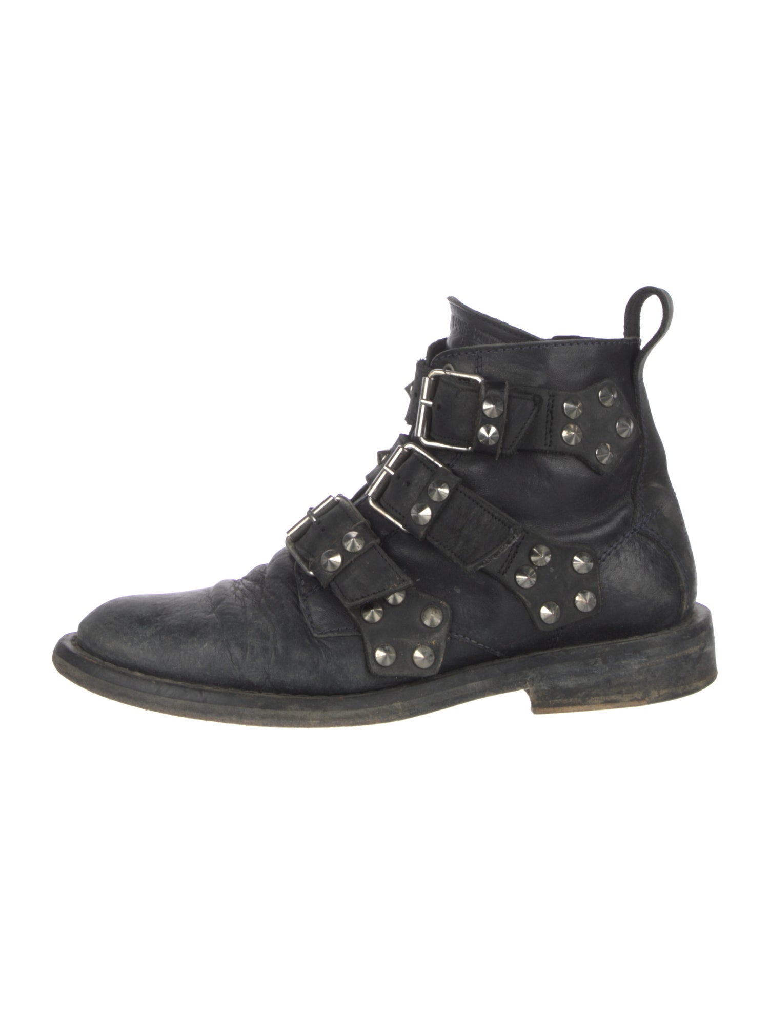 Zadig & Voltaire Spike Accents Leather Combat Boots