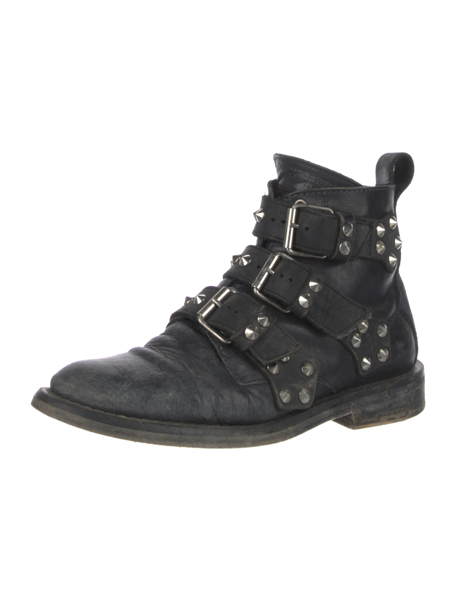 Zadig & Voltaire Spike Accents Leather Combat Boots