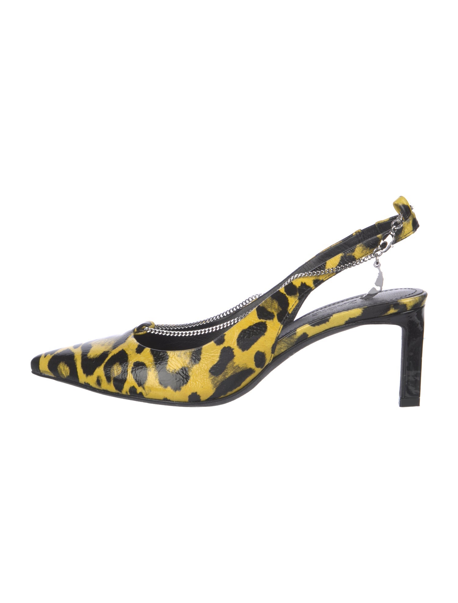 Zadig & Voltaire Leather Animal Print Slingback Pumps