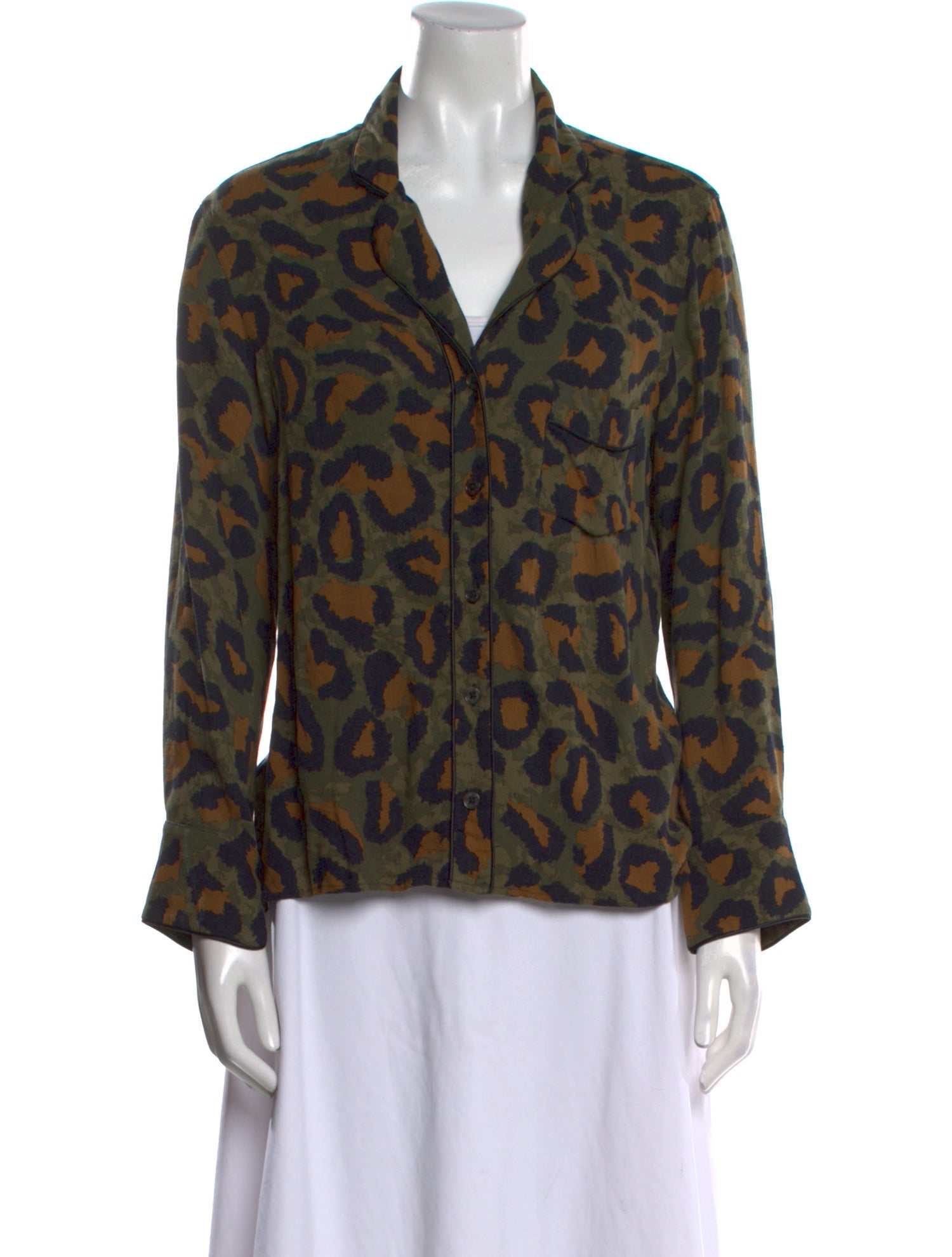 Zadig & Voltaire Animal Print Long Sleeve Blouse