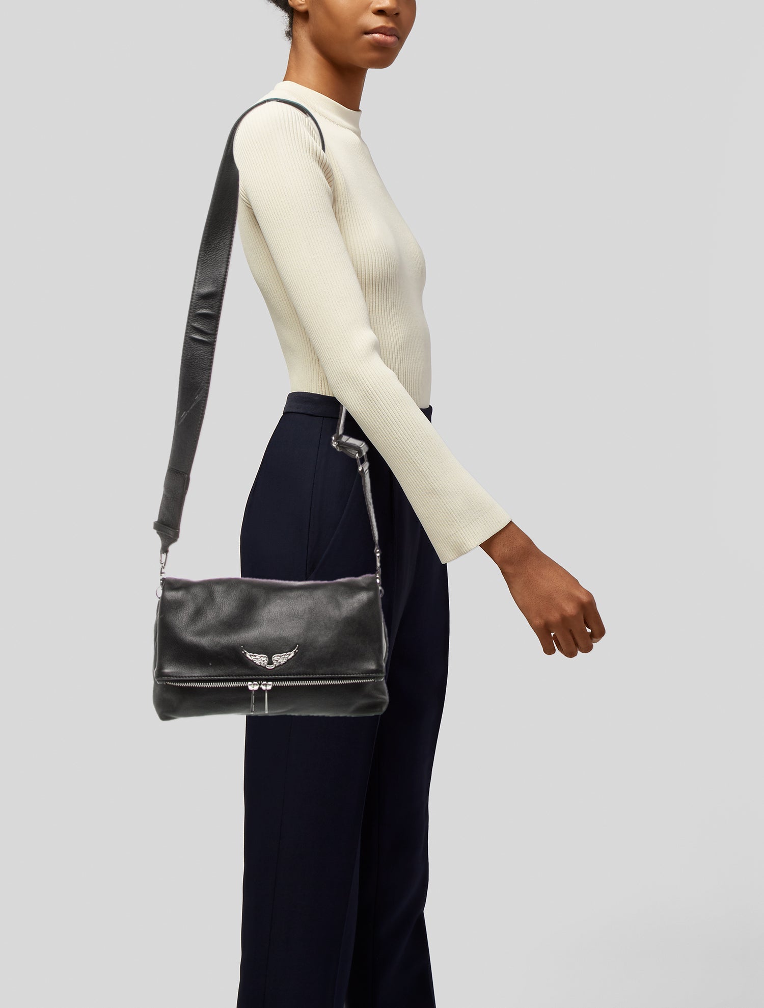 Zadig & Voltaire Leather Messenger Bag