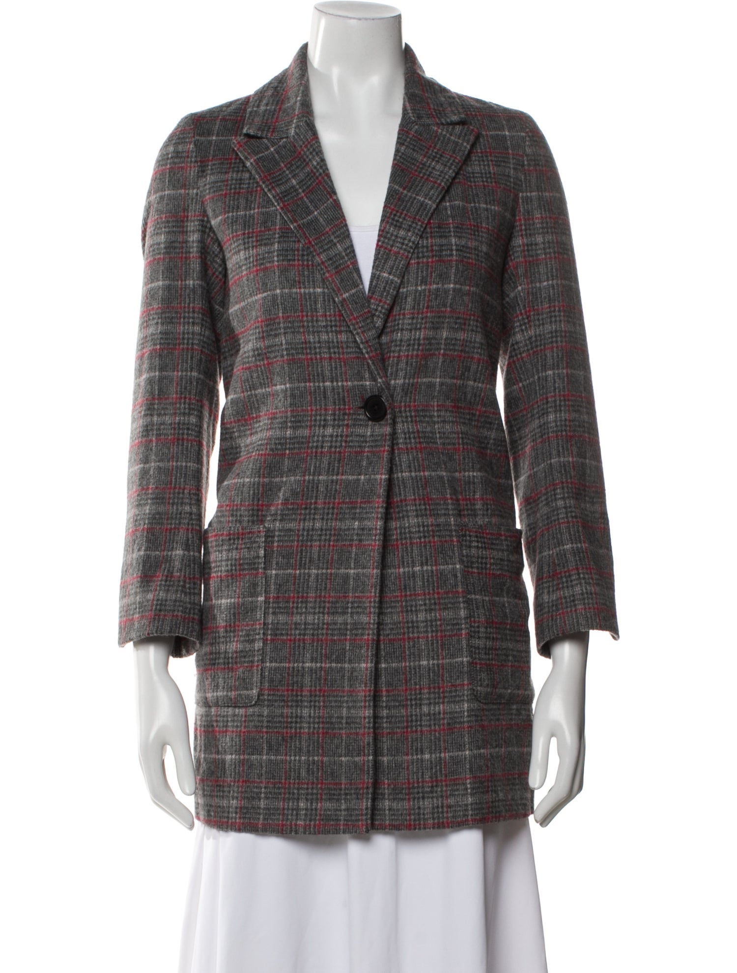 Zadig & Voltaire Plaid Print Coat
