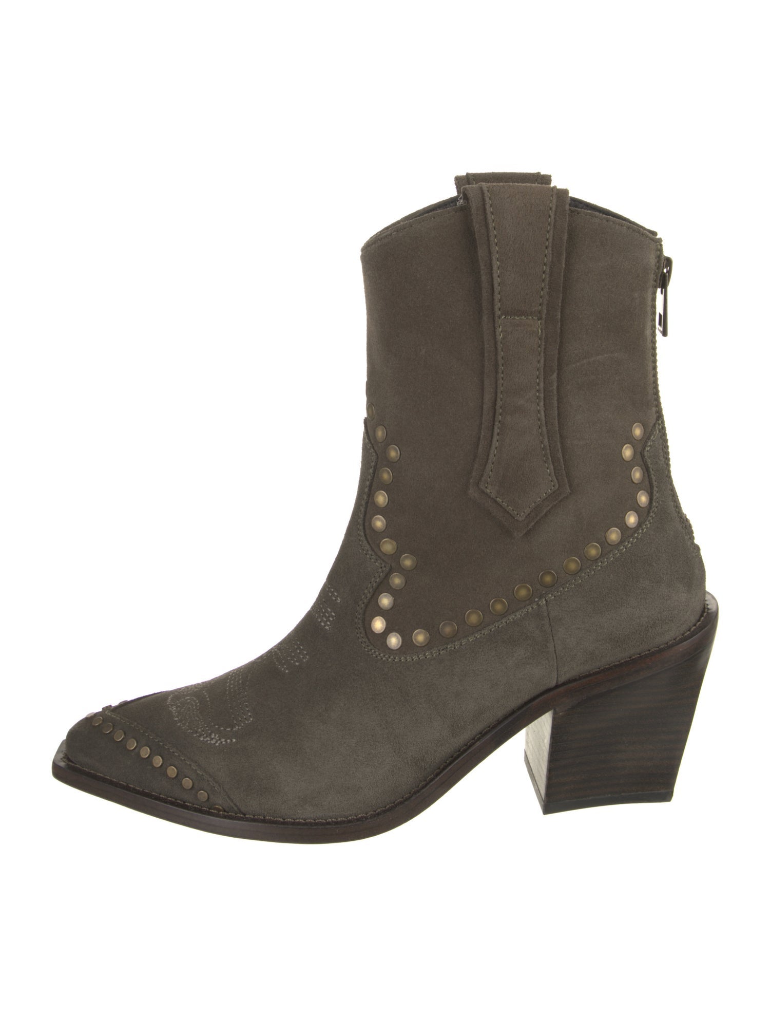 Zadig & Voltaire Suede Studded Accents Western Boots