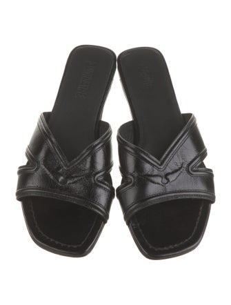 Zadig & Voltaire Leather Cutout Accent Slides