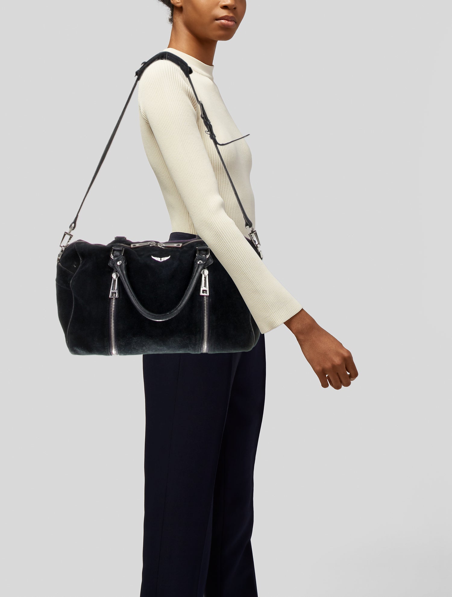 Zadig & Voltaire Suede Top Handle Bag