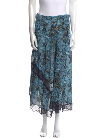 Zadig & Voltaire Floral Print Midi Length Skirt