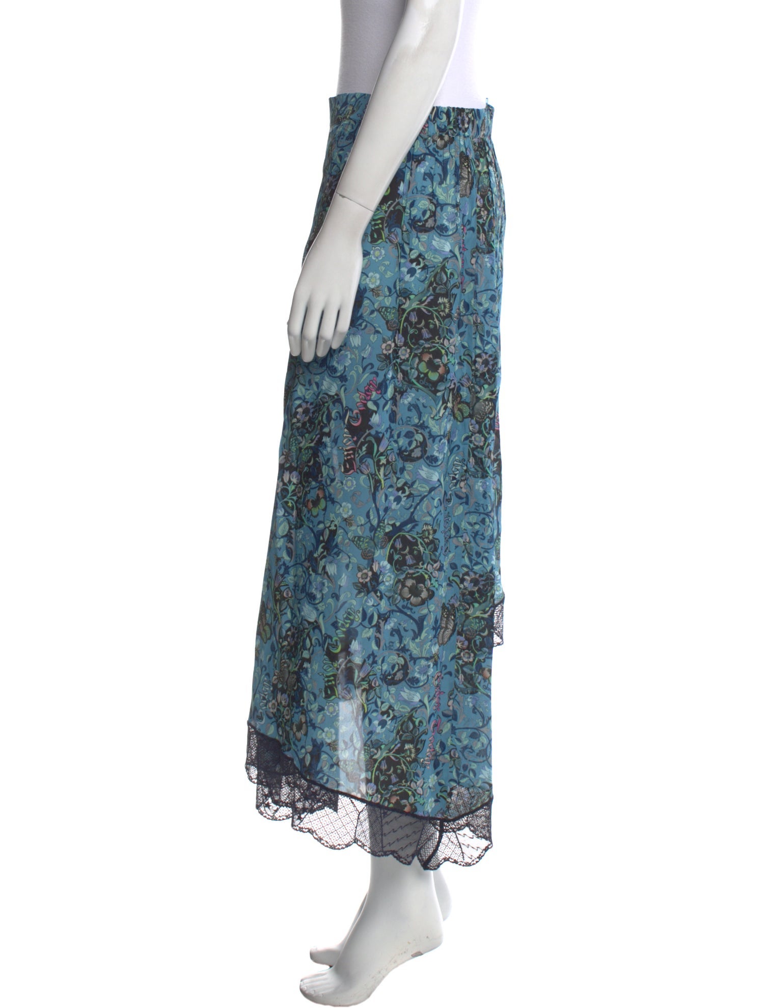 Zadig & Voltaire Floral Print Midi Length Skirt