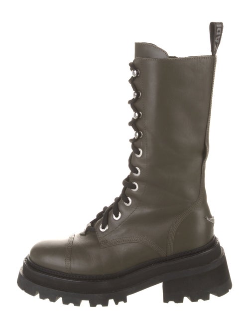 Zadig & Voltaire Leather Colorblock Pattern Combat Boots