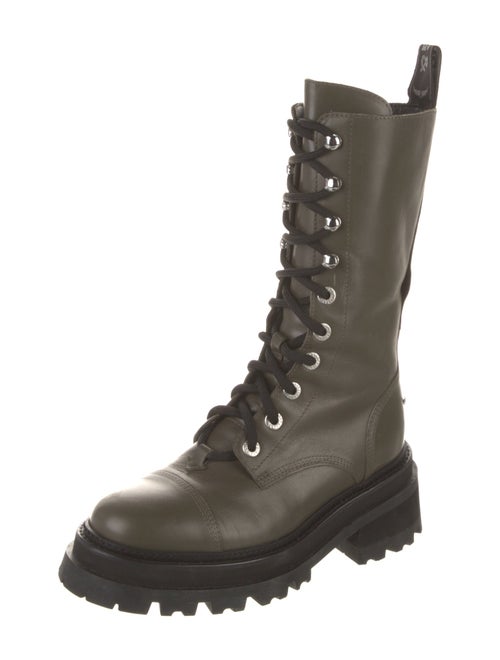 Zadig & Voltaire Leather Colorblock Pattern Combat Boots