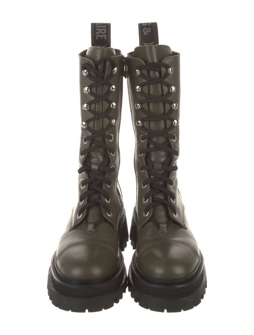Zadig & Voltaire Leather Colorblock Pattern Combat Boots