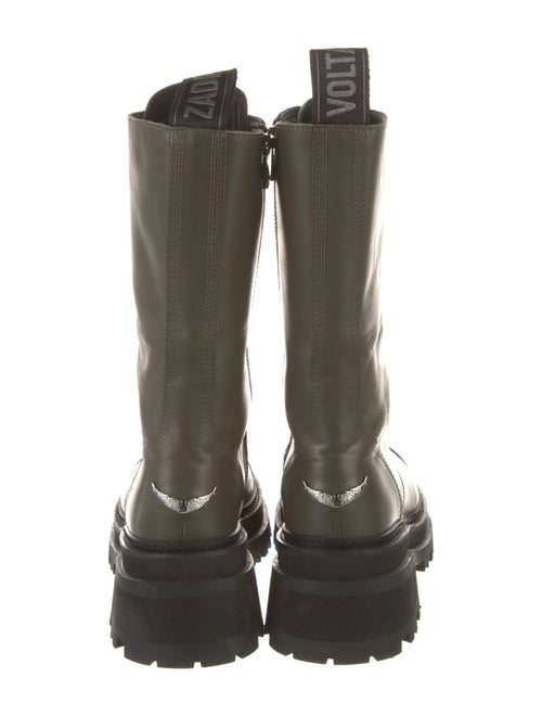 Zadig & Voltaire Leather Colorblock Pattern Combat Boots