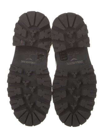 Zadig & Voltaire Leather Colorblock Pattern Combat Boots