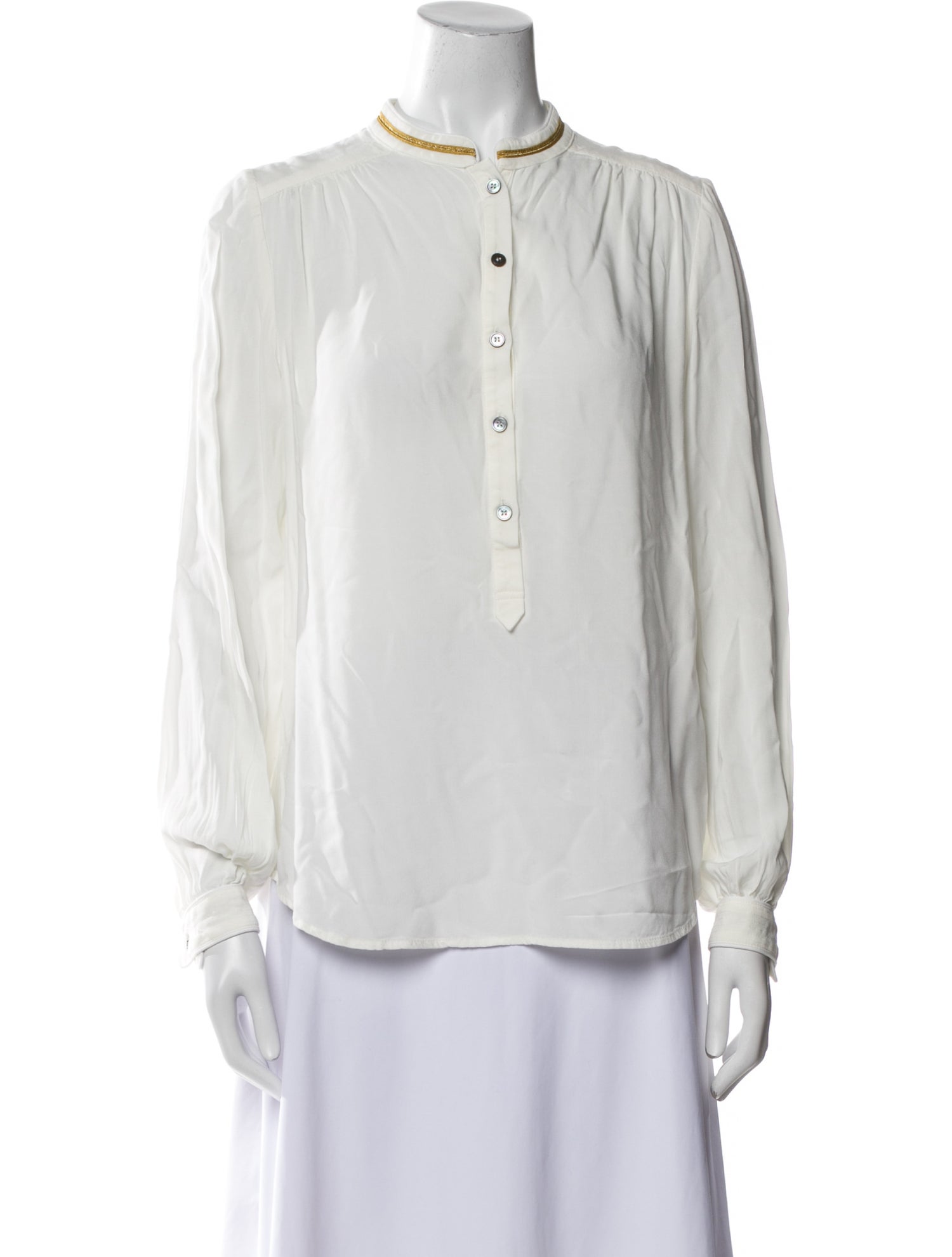 Zadig & Voltaire Mock Neck Long Sleeve Blouse