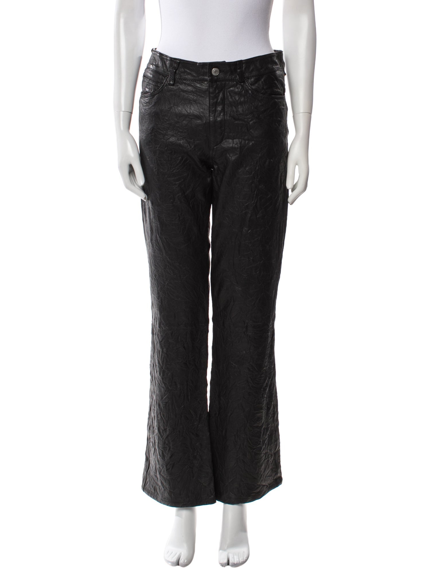 Zadig & Voltaire Lamb Leather Wide Leg Pants