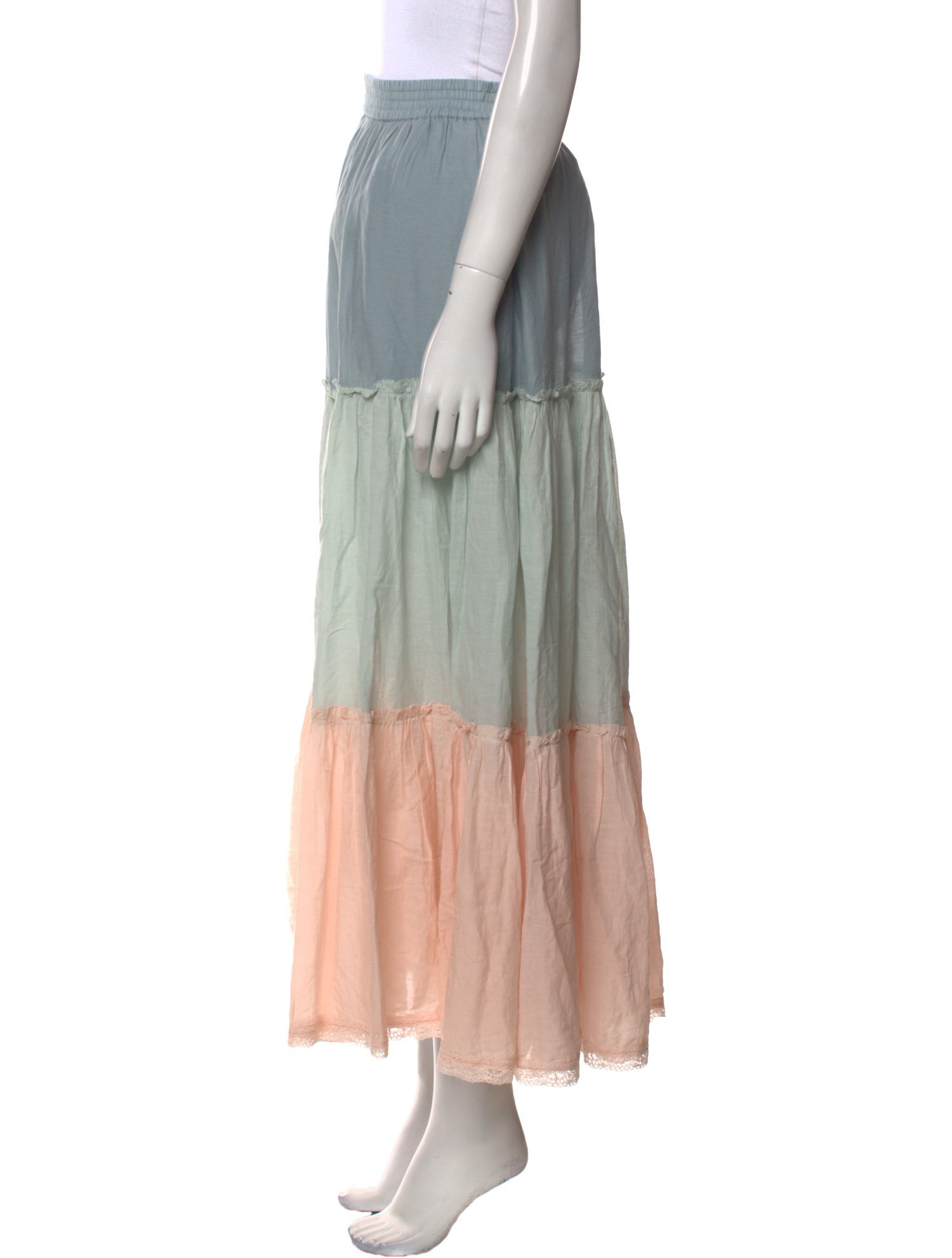 Zadig & Voltaire Colorblock Pattern Midi Length Skirt