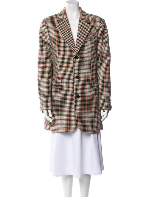 Zadig & Voltaire Wool Plaid Print Peacoat