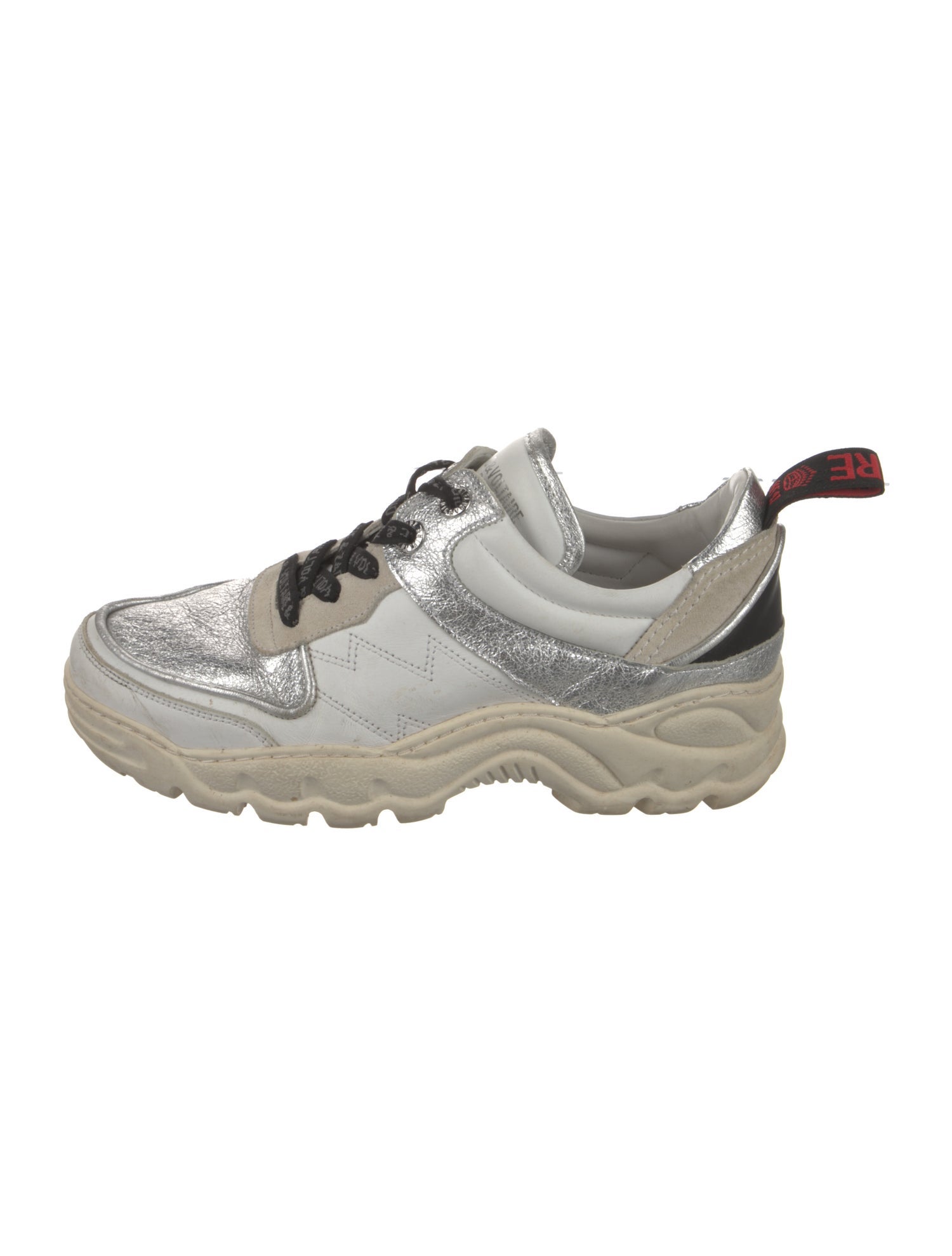 Zadig & Voltaire Leather Colorblock Pattern Chunky Sneakers