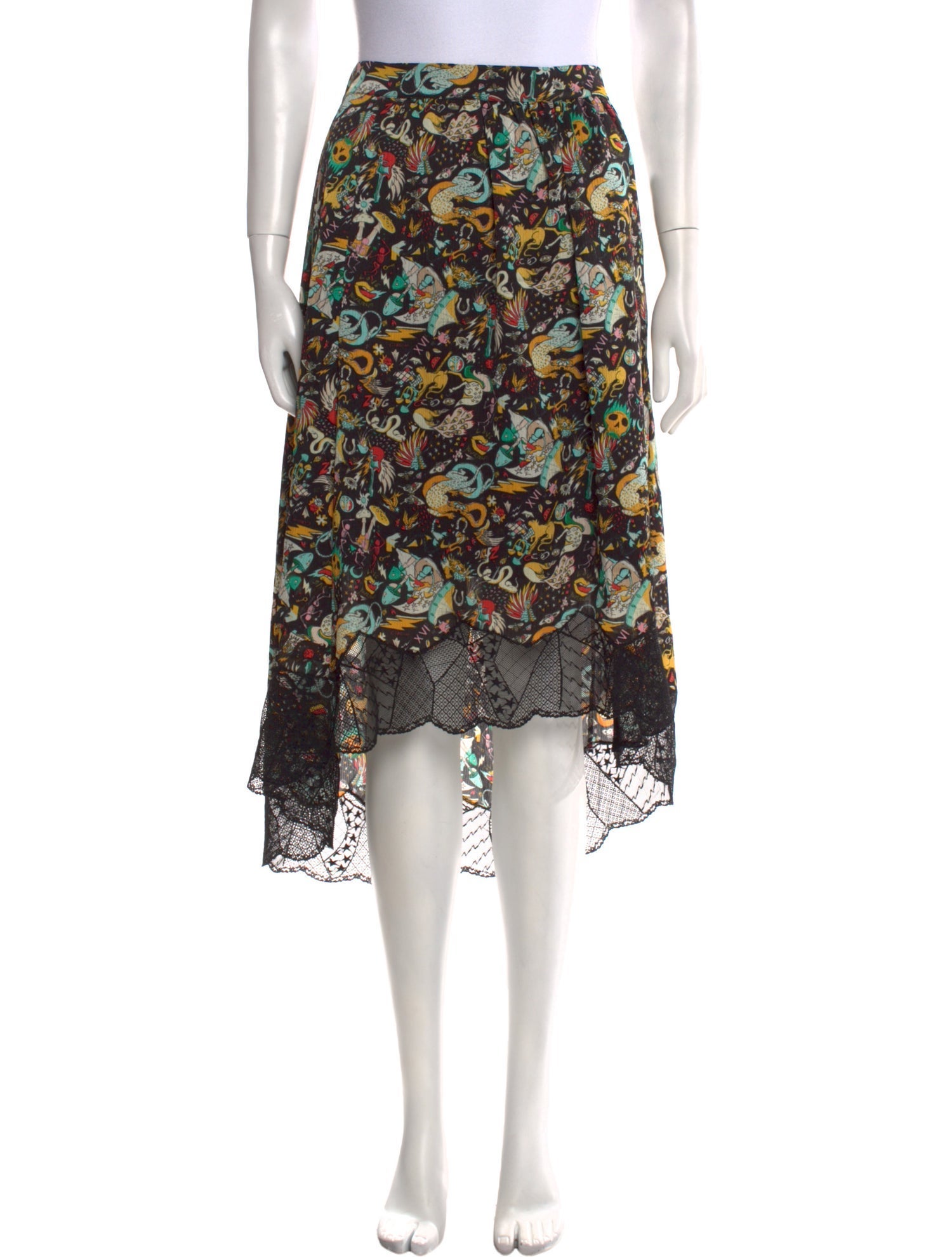 Zadig & Voltaire Floral Print Midi Length Skirt