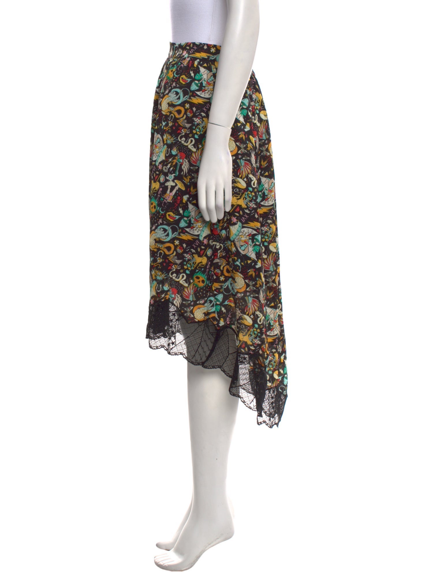 Zadig & Voltaire Floral Print Midi Length Skirt