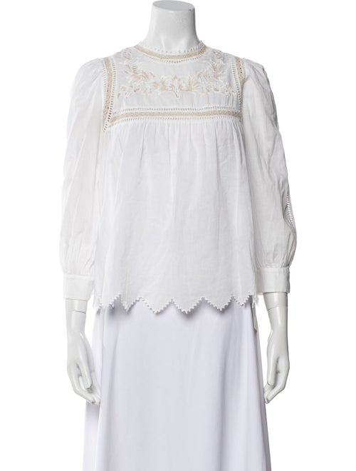 Zadig & Voltaire Mock Neck Three-Quarter Sleeve Blouse