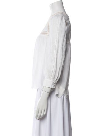 Zadig & Voltaire Mock Neck Three-Quarter Sleeve Blouse