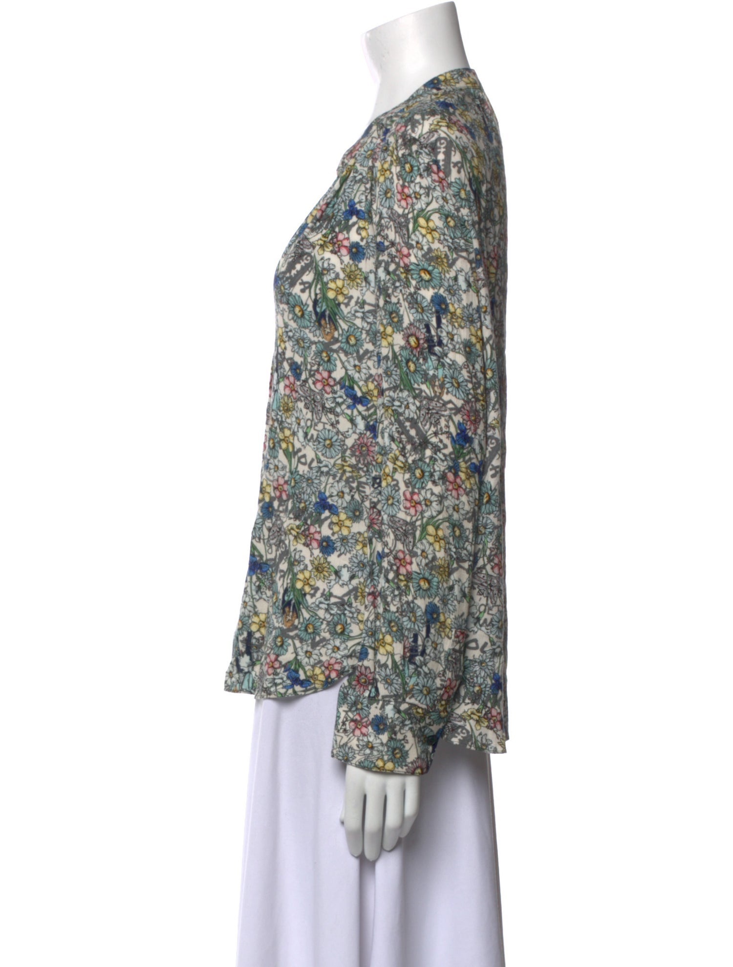 Zadig & Voltaire Floral Print V-Neck Blouse