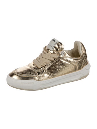 Zadig & Voltaire Leather Colorblock Pattern Sneakers