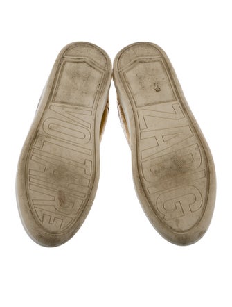 Zadig & Voltaire Leather Colorblock Pattern Sneakers