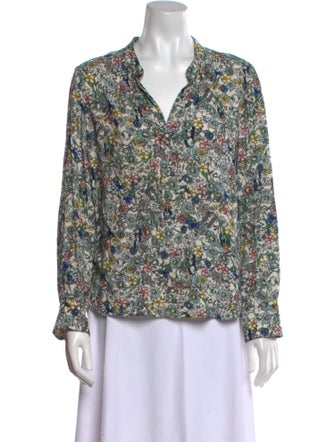 Zadig & Voltaire Floral Print V-Neck Blouse