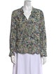 Zadig & Voltaire Floral Print V-Neck Blouse