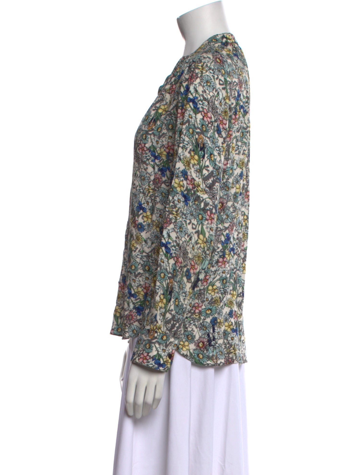 Zadig & Voltaire Floral Print V-Neck Blouse