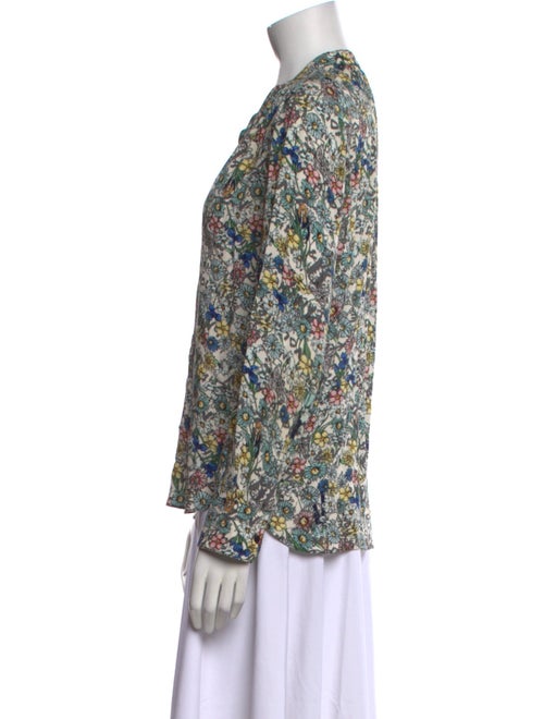 Zadig & Voltaire Floral Print V-Neck Blouse