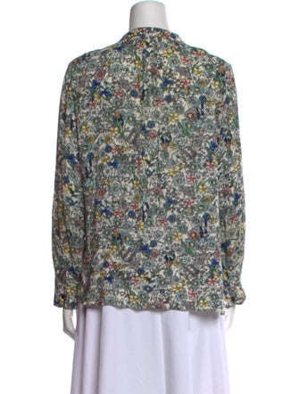 Zadig & Voltaire Floral Print V-Neck Blouse