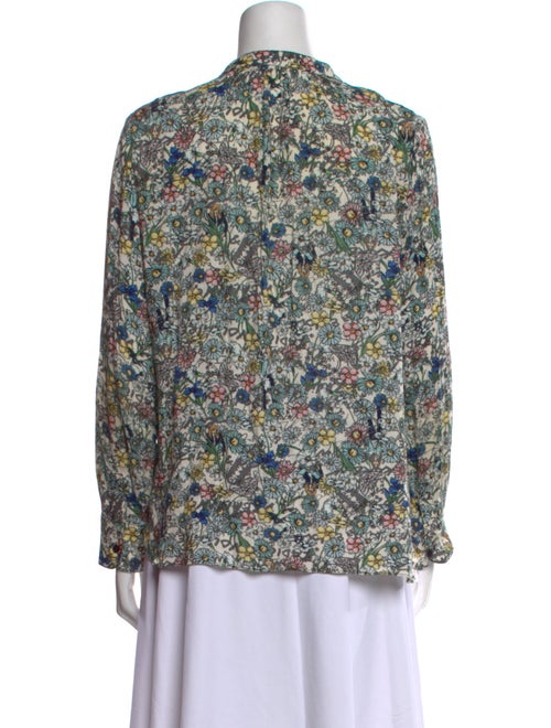 Zadig & Voltaire Floral Print V-Neck Blouse