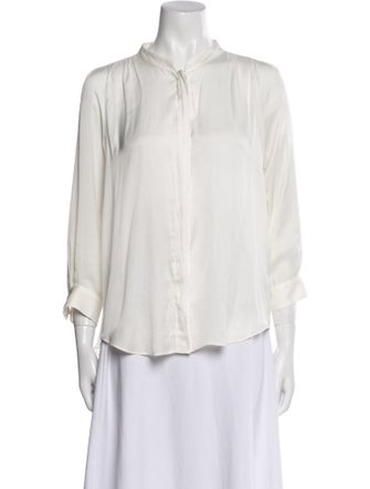 Zadig & Voltaire Mock Neck Long Sleeve Button-Up Top