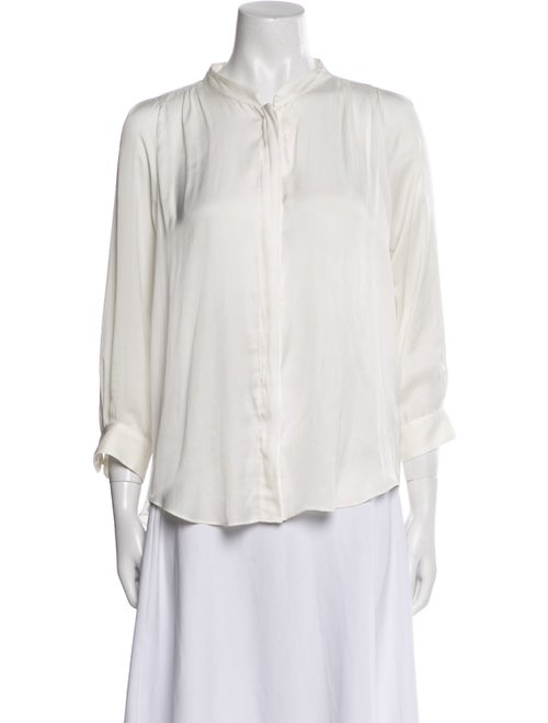 Zadig & Voltaire Mock Neck Long Sleeve Button-Up Top