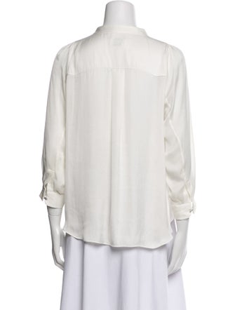 Zadig & Voltaire Mock Neck Long Sleeve Button-Up Top