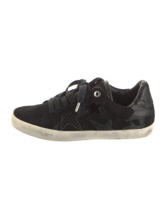 Zadig & Voltaire Suede Leather Trim Embellishment Sneakers