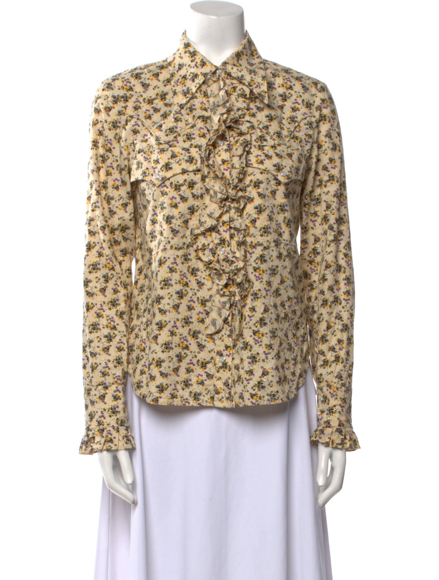 Zadig & Voltaire Floral Print Long Sleeve Button-Up Top