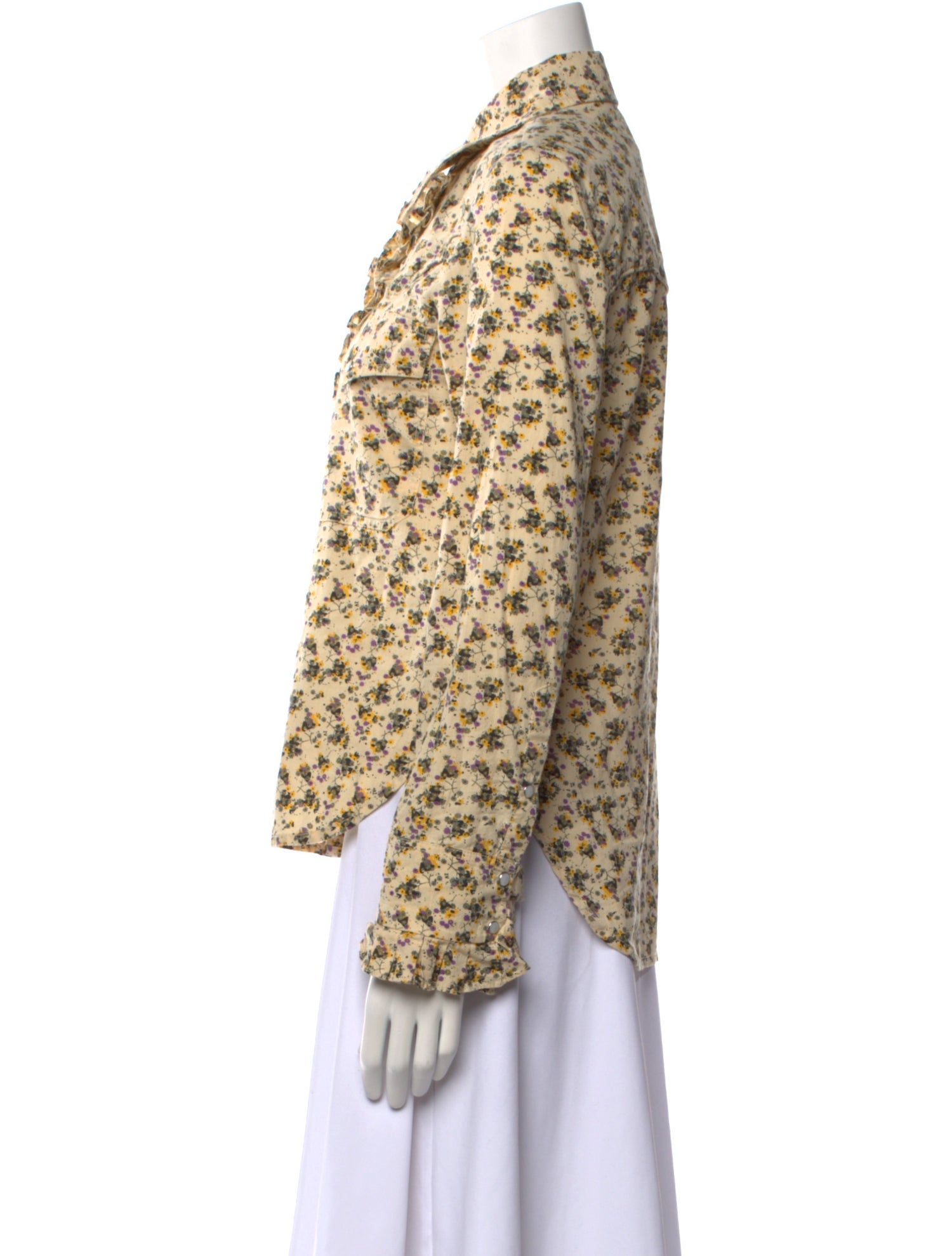 Zadig & Voltaire Floral Print Long Sleeve Button-Up Top