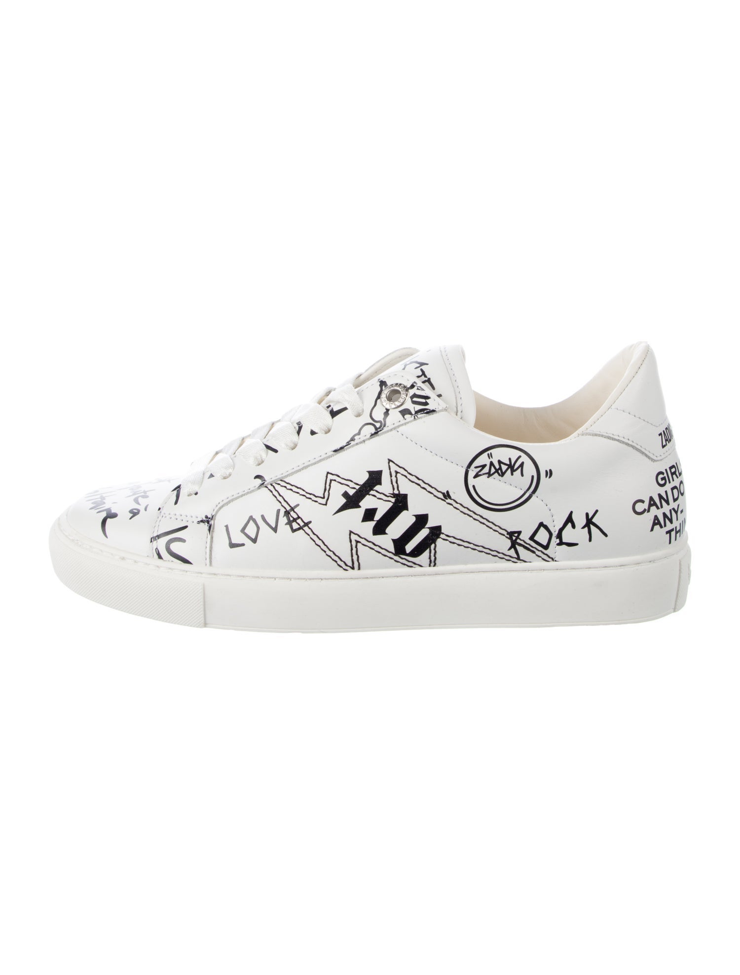 Zadig & Voltaire Leather Printed Sneakers w/ Tags