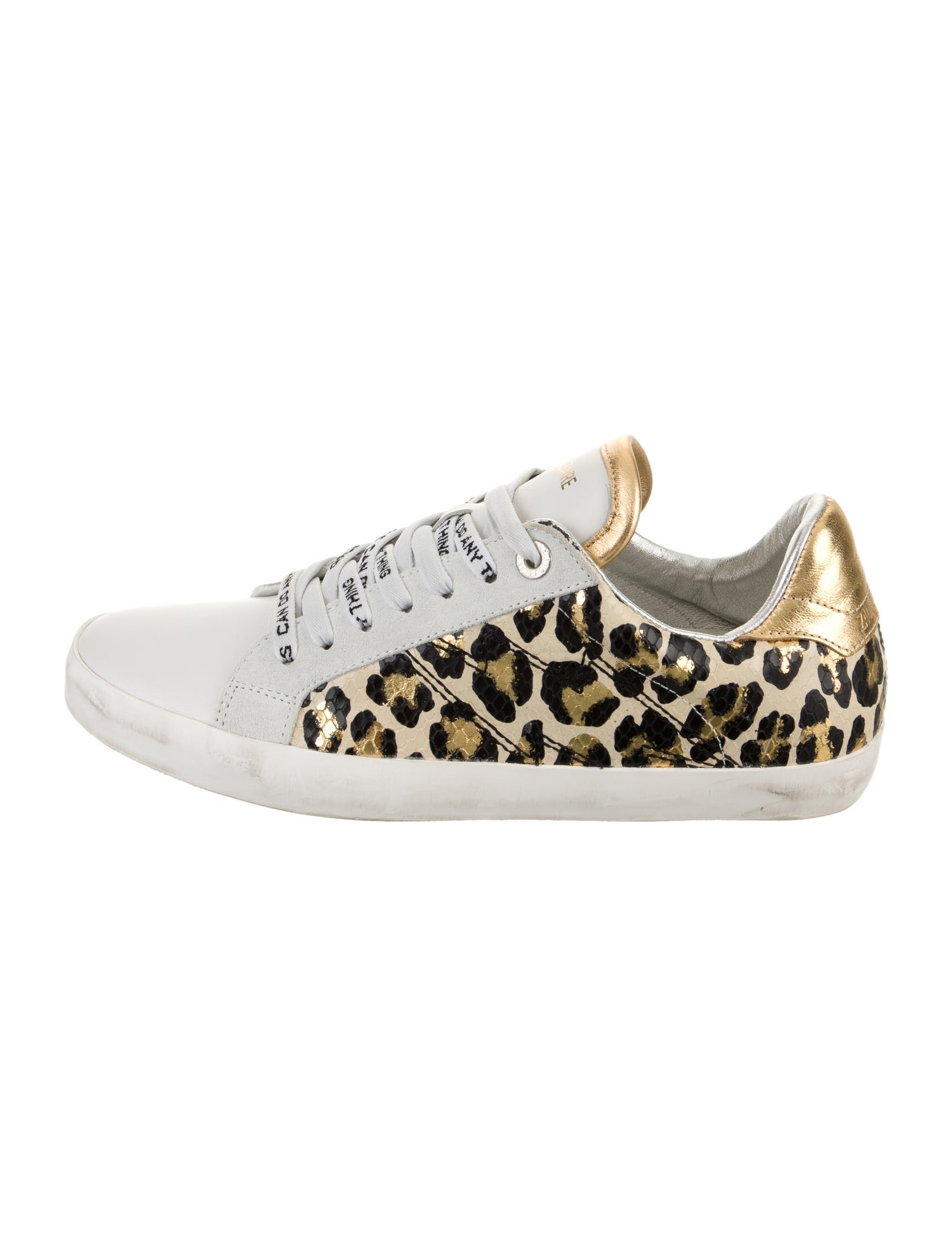 Zadig & Voltaire Leather Animal Print Sneakers