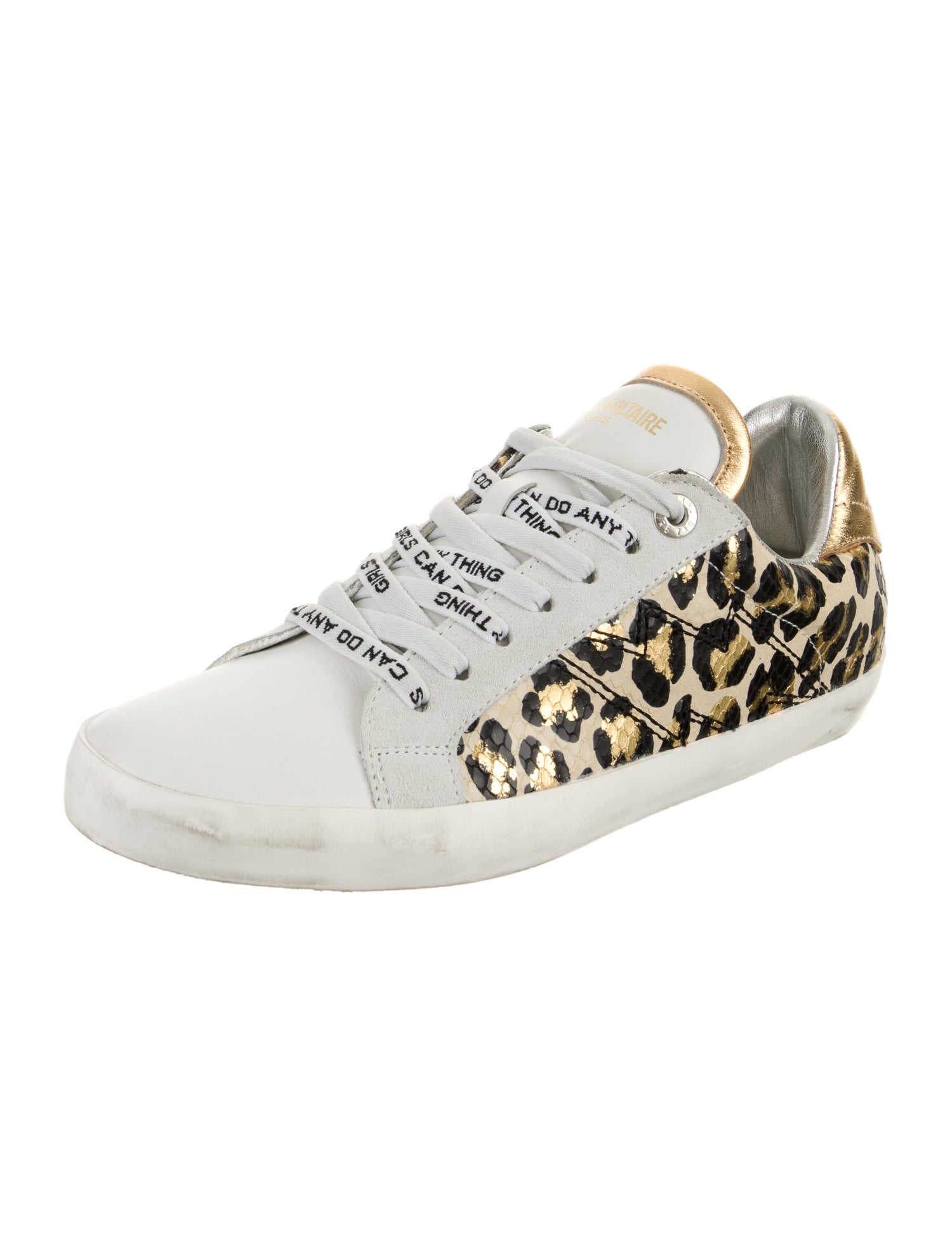 Zadig & Voltaire Leather Animal Print Sneakers