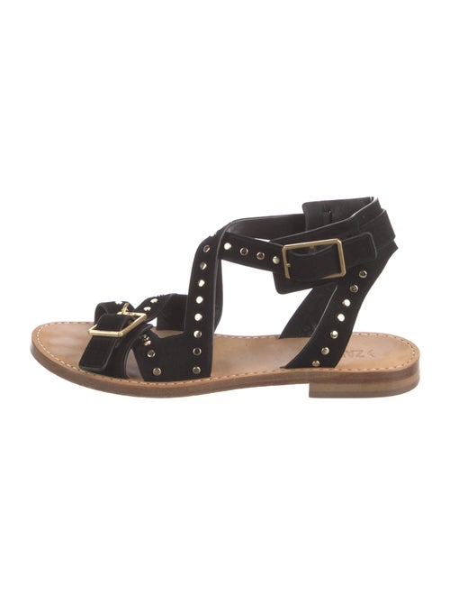 Zadig & Voltaire Suede Studded Accents Gladiator Sandals