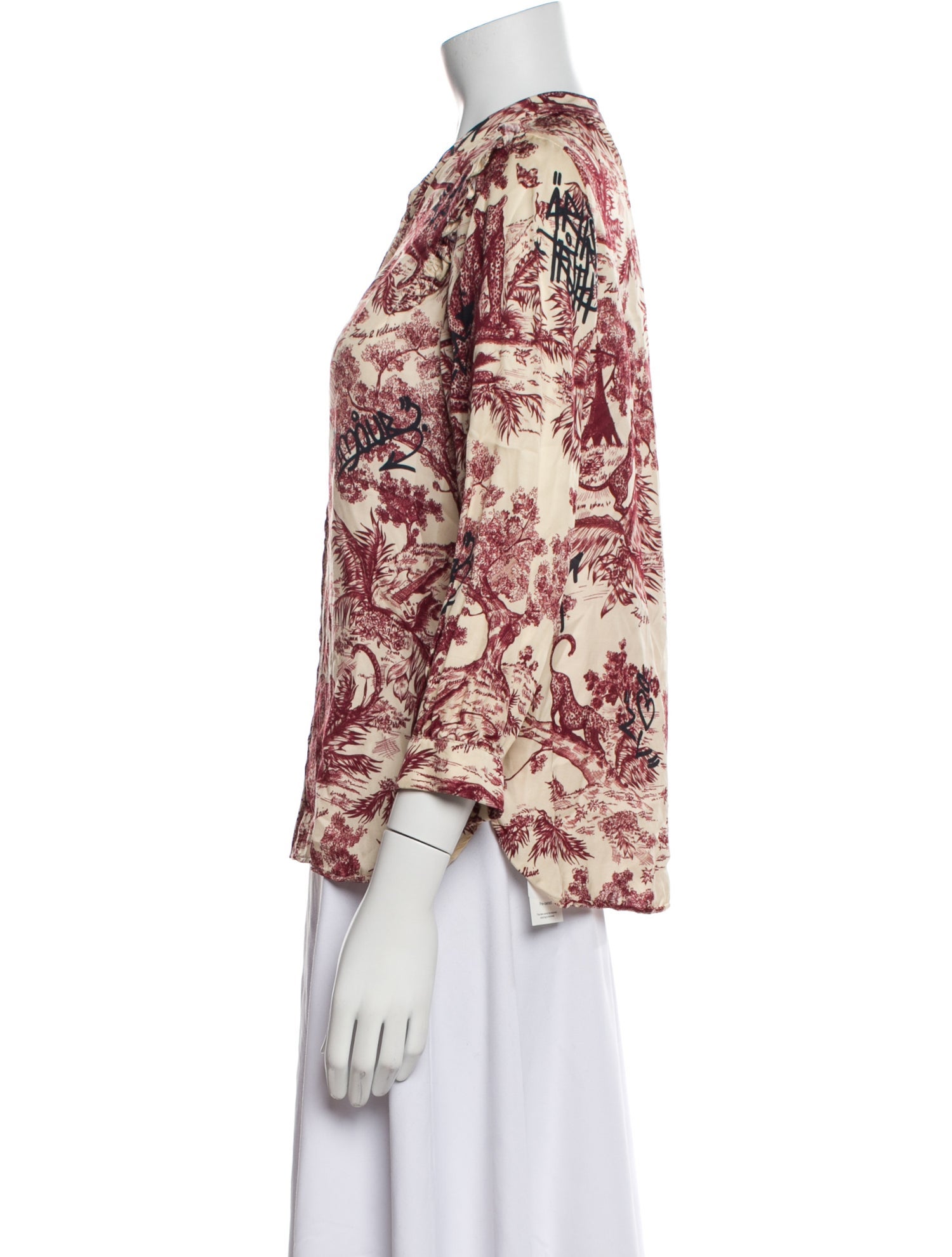 Zadig & Voltaire Printed Mock Neck Blouse