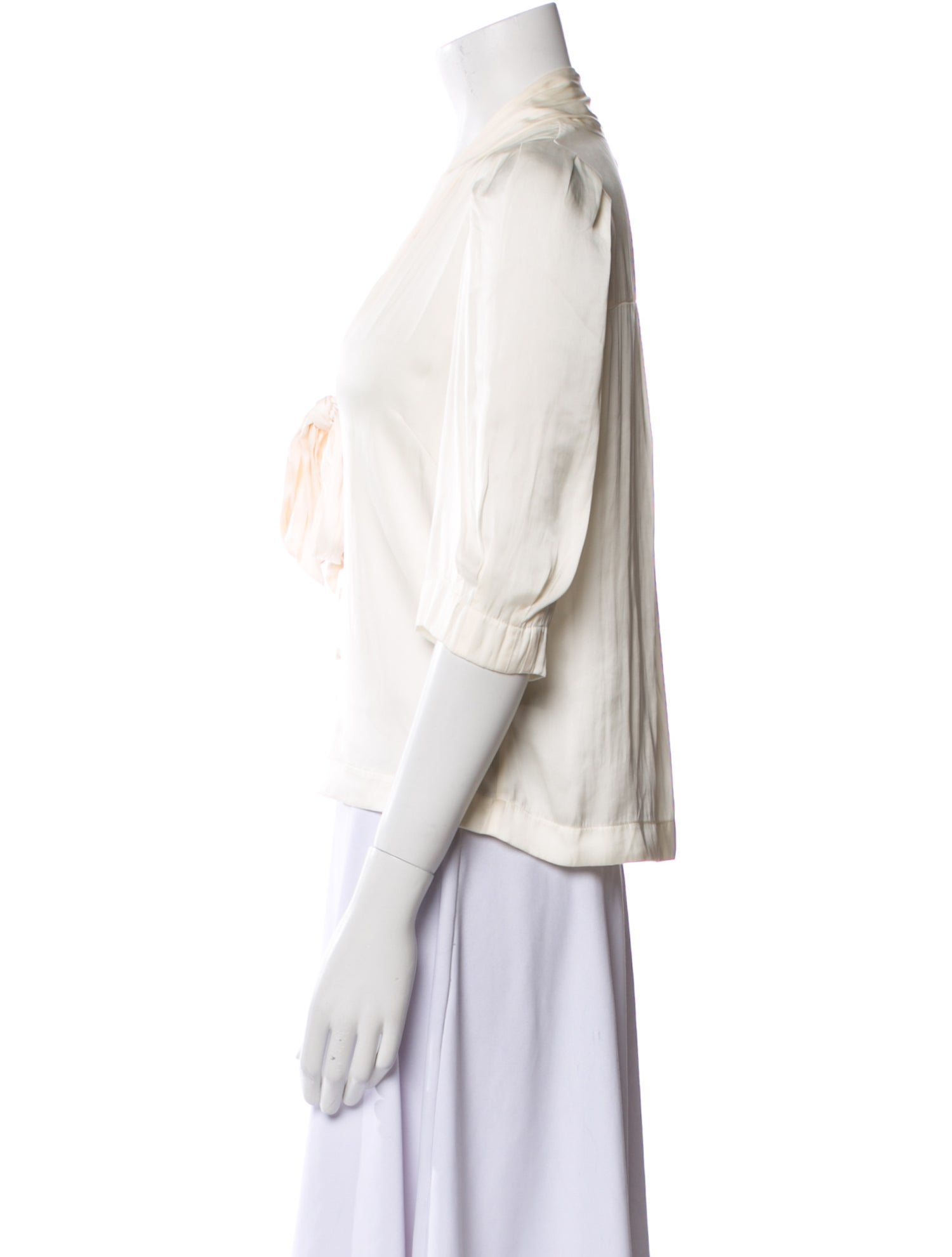 Zadig & Voltaire V-Neck Three-Quarter Sleeve Blouse