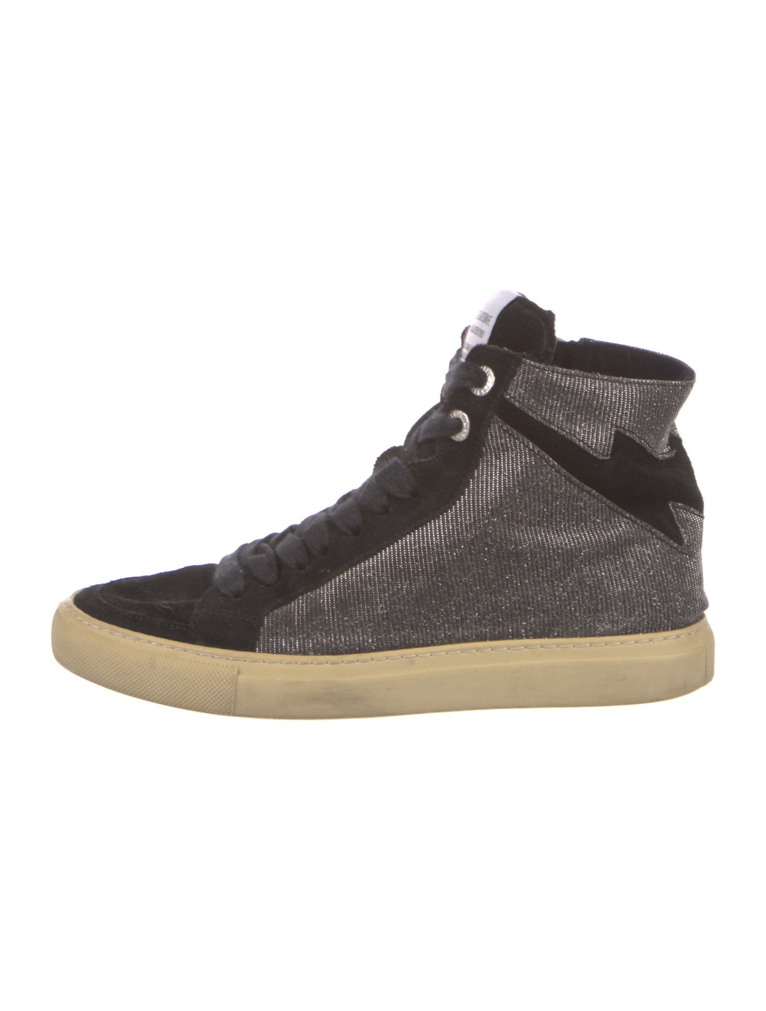 Zadig & Voltaire Suede Colorblock Pattern Sneakers