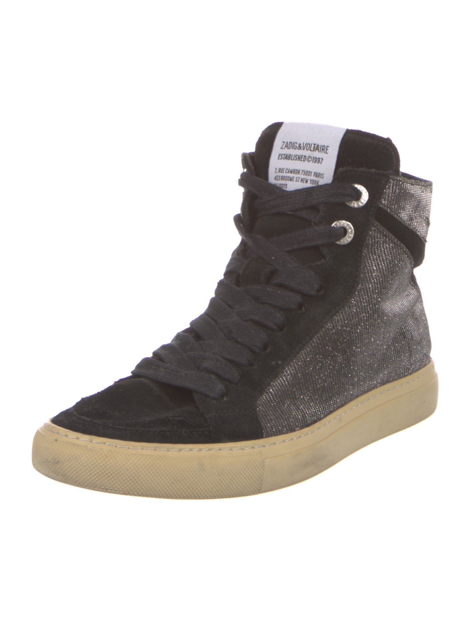 Zadig & Voltaire Suede Colorblock Pattern Sneakers